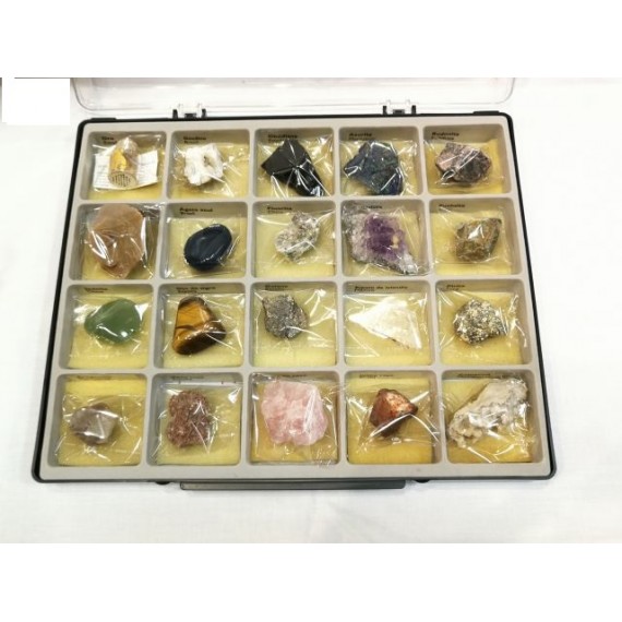 Colección de minerales de Asturias · 12 Cajitas de 4x4 cm - Mineral Prime