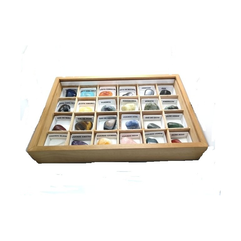 Caja Colección Madera 24 Minerales
